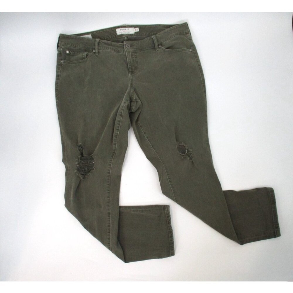Torrid Boyfriend Jeans Womens Size 16R Distressed Gray - Picture 2 of 16